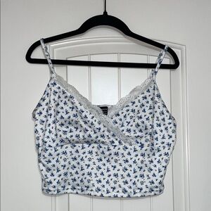 SHEIN Blue Floral Lace Cami